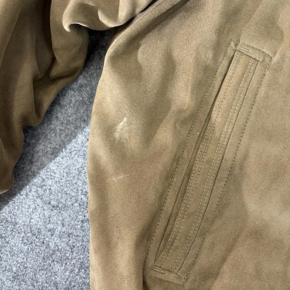 Roundtree & Yorke Mens Bomber Jacket Xl Thinsulate Insulated Full Zip Suede Look - Picture 6 of 16